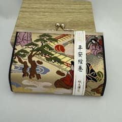 【新品未使用】古代裂地　平安絵巻 織元謹製　がま口財布のサムネイル