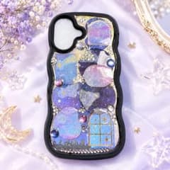 【即購入可】iPhone17 スマホケース　カバー　幻想的　パープル　星