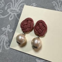 水引 菜の花結び ピアスのサムネイル