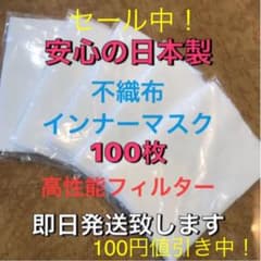 不織布　インナーマスクシート　100枚 取り替えシートのサムネイル