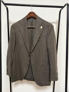 LARDINI ブラウン テーラードジャケット 46 ラルディーニ - メルカリ