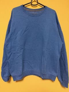 90sFRUIT OF THE LOOM クルーネック スウェット ブルー Lのサムネイル