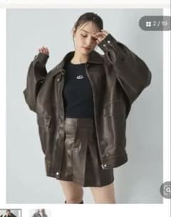 INGNI フェイクレザー ブルゾン ブラウン レザージャケットのサムネイル