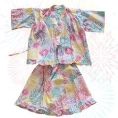 キッズ 甚平 花火柄 120cmのサムネイル