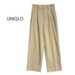 UNIQLO 유니클로 옐로우 베이지 와이드 치노 팬츠 오피스 캐주얼 S