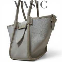 VASIC PORT MINI トートバッグ ショルダー レザー グレー 肩掛け