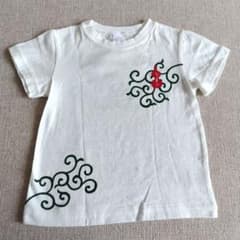 獅子舞デザイン Tシャツ ホワイト 100cm　白　ししまいのサムネイル