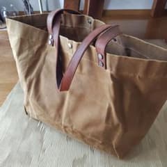 メンズ キャンバス トートバッグ ブラウンのサムネイル