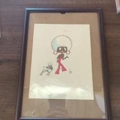 漫画家ムロタニツネ象 肉筆キャラクター画稿セシール サイン入り。 漫画家ムロタニツネ象 肉筆キャラクター画稿セシール サイン入り