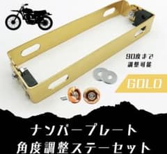 【ゴールド】ナンバープレート ステー パタパタ ブラケット 角度調整 ネジセットのサムネイル