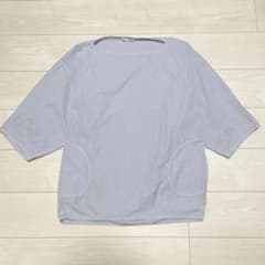 極美品 45R Ku.Ra.Si チェック ボートネックプルオーバーブラウス 
