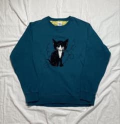 graniph 猫 刺繍スウェット M グリーンのサムネイル