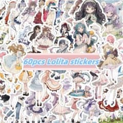 フレークシール ステッカー アニメ ロリータ 女の子 かわいい 防水
