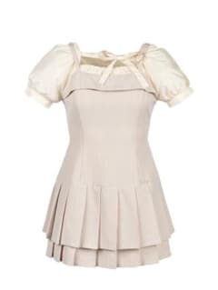 リリーエミュー Double Pleated Ribbon Onepiece - メルカリ