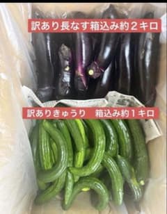 訳あり きゅうり 箱込み約1キロ 訳あり長なす 箱込み約2キロ - メルカリ