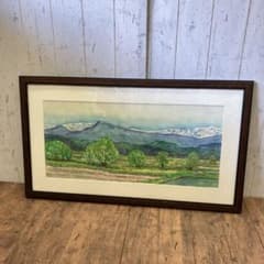 【水彩画 】昭和の子ども達  紙芝居　木製額入り 水彩画 】昭和の子ども達 紙芝居 木製額入り