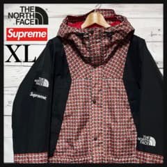 XL スタッズ マウンテンジャケット Supremeノースフェイス 赤 パーカー 