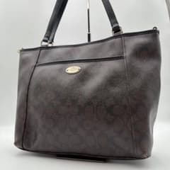 COACH トートバッグ シグネチャー PVC ブラウン 通勤 F33998 - メルカリ