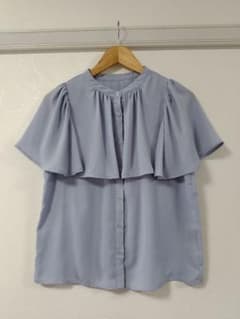 DRESS LABドレスラボ 半袖 フリル ブラウス ライトブルー Mのサムネイル