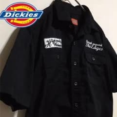 【超人気】 デッキーズ　半袖黒シャツ　ワークシャツ　メンズＭ　ワンポイントロゴのサムネイル