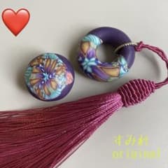 帯留め帯飾り「ターキッシュ・紫」＊ポリマークレイ - メルカリ