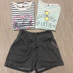Pink-latte 女の子 Tシャツ2枚&ショートパンツ 3点セットのサムネイル