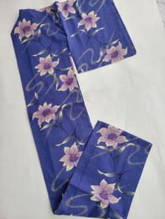 新品未使用　浴衣　青　百合　花のサムネイル