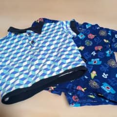 幾何学模様Ｔシャツ80㌢と甚平90㌢のサムネイル