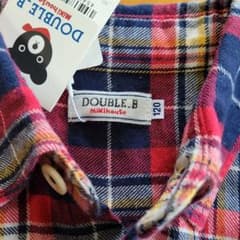 ミキハウス　秋冬厚手のチェック柄シャツ　120サイズのサムネイル