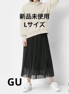 【新品未使用】GU　オーガンジープリーツスカート　Lのサムネイル