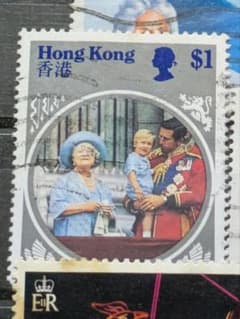 イギリス女王　エリザベス　切手　Hong Kong　1ドル イギリス女王 エリザベス 切手 Hong Kong 1ドル - メルカリ