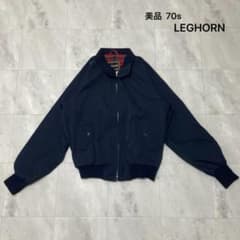 【70s vintage】ボンバージャケット　ジップブルゾン　裏地チェック　短丈 70s vintage】ジップブルゾン ボンバージャケット ユニオンチケット 墨