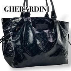 極美品】GHERARDINI トートバッグ ブラック エナメルソフティ 大容量