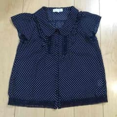 美品 la Bala ネイビードット 半袖ブラウス 38のサムネイル