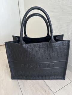 CHRISTIAN DIOR ブラックトート ミディアム レザー エンボスのサムネイル