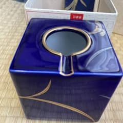 Koransha 香蘭社 陶器製灰皿 深青色 蘭のデザイン - メルカリ