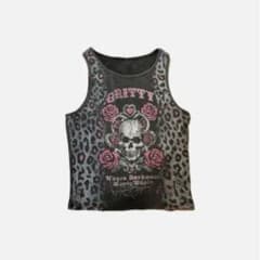 スカル ローズ柄 グラフィック タンクトップ 平成ギャルy2k - メルカリ