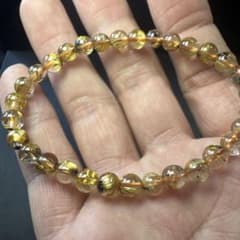 極上太陽放射タイチンルチル 8mm＆6mmブレス＋大玉3粒 金運 16-17cm セミプレミアム/力強さを感じる群晶タイプ】太陽放射タイチンルチル