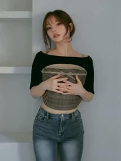 トップス andmary Rimma check set tops M ANDMARY‪‪ Rimma check set tops sサイズ 正規品 - メルカリ‬‬