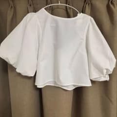 バックリボン パフスリーブ ブラウス ホワイトのサムネイル