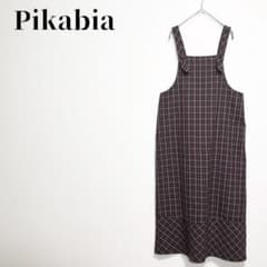 Pikabia 피카비아 체크 무늬 점퍼 스커트 롱 길이 옷자락 전환 L