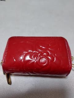 フラワー型押し キーケース レッドのサムネイル