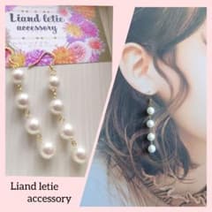 4連パール　ピアス/イヤリング◆Liandletie◆のサムネイル