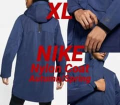 残少 XL ナイキ NSW 厚手ナイロン 秋冬 モッズ コート 2.4万円 紺 