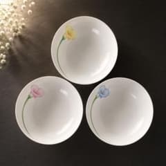 新品 香蘭社 カラーリリー ボウル3点セット 箱付 有田焼 花柄食器