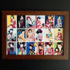 1930-50年代 中原淳一イラスト ミニチュア フレークシール18点セット