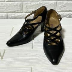 이브 산 로랑 블랙 크로스 스트랩 하이힐 36/23cm 상당