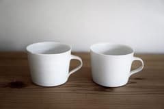 吉田 直嗣　コーヒーカップ　白磁　マグカップ２点　作家物うつわ 吉田 直嗣 コーヒーカップ 白磁 マグカップ2点 作家物うつわ - メルカリ