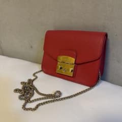 FURLA フルラ ショルダーバック　レザー　メトロポリス　オレンジ　美品のサムネイル