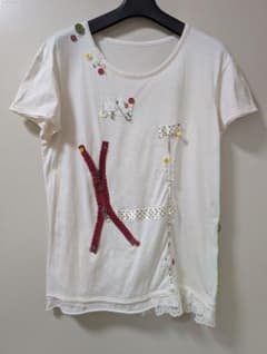 リメイク風デザイン 半袖Tシャツ ホワイトのサムネイル